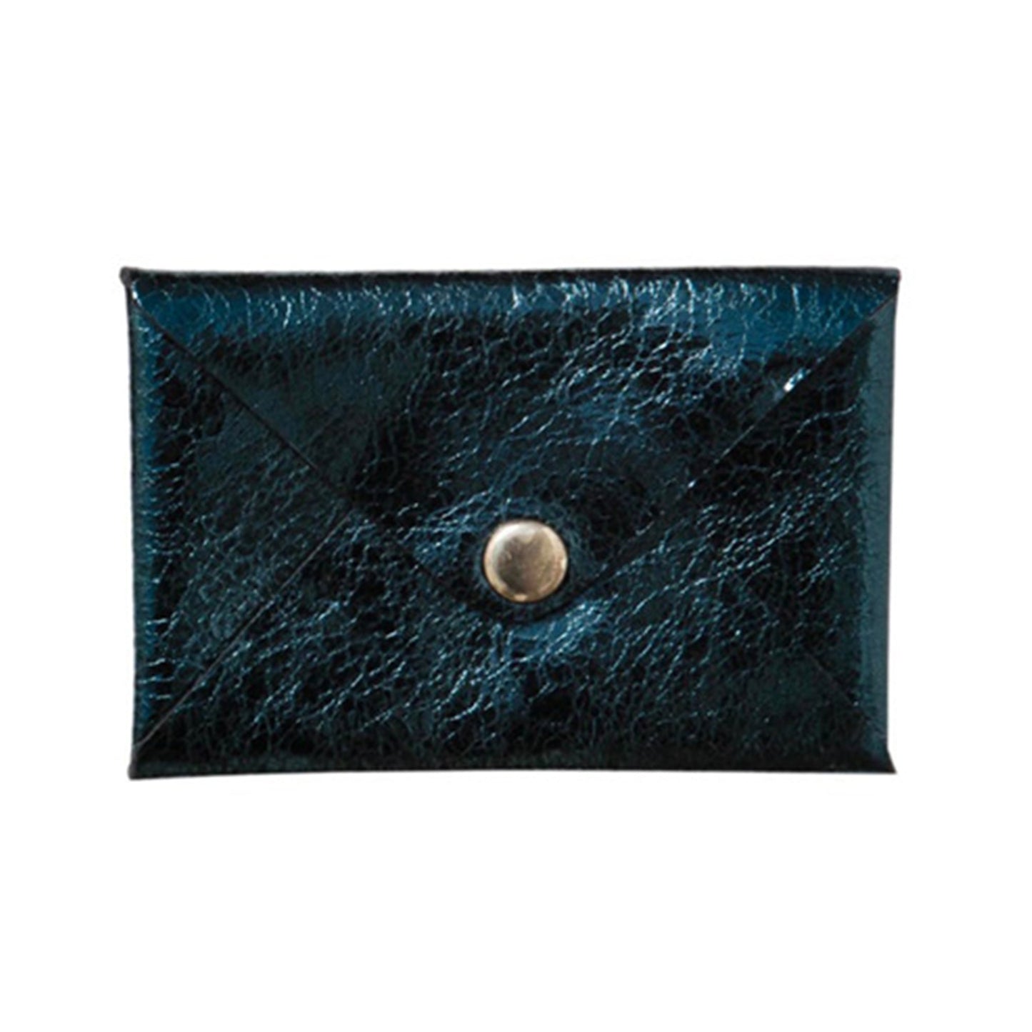 Porte cartes de visite en cuir peacock effet craquelé