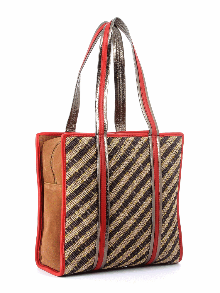 Sac en jute tissé à la main et fil de lurex