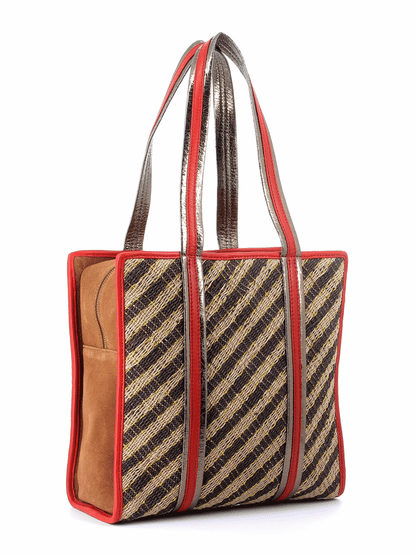 Sac en jute tissé à la main et fil de lurex