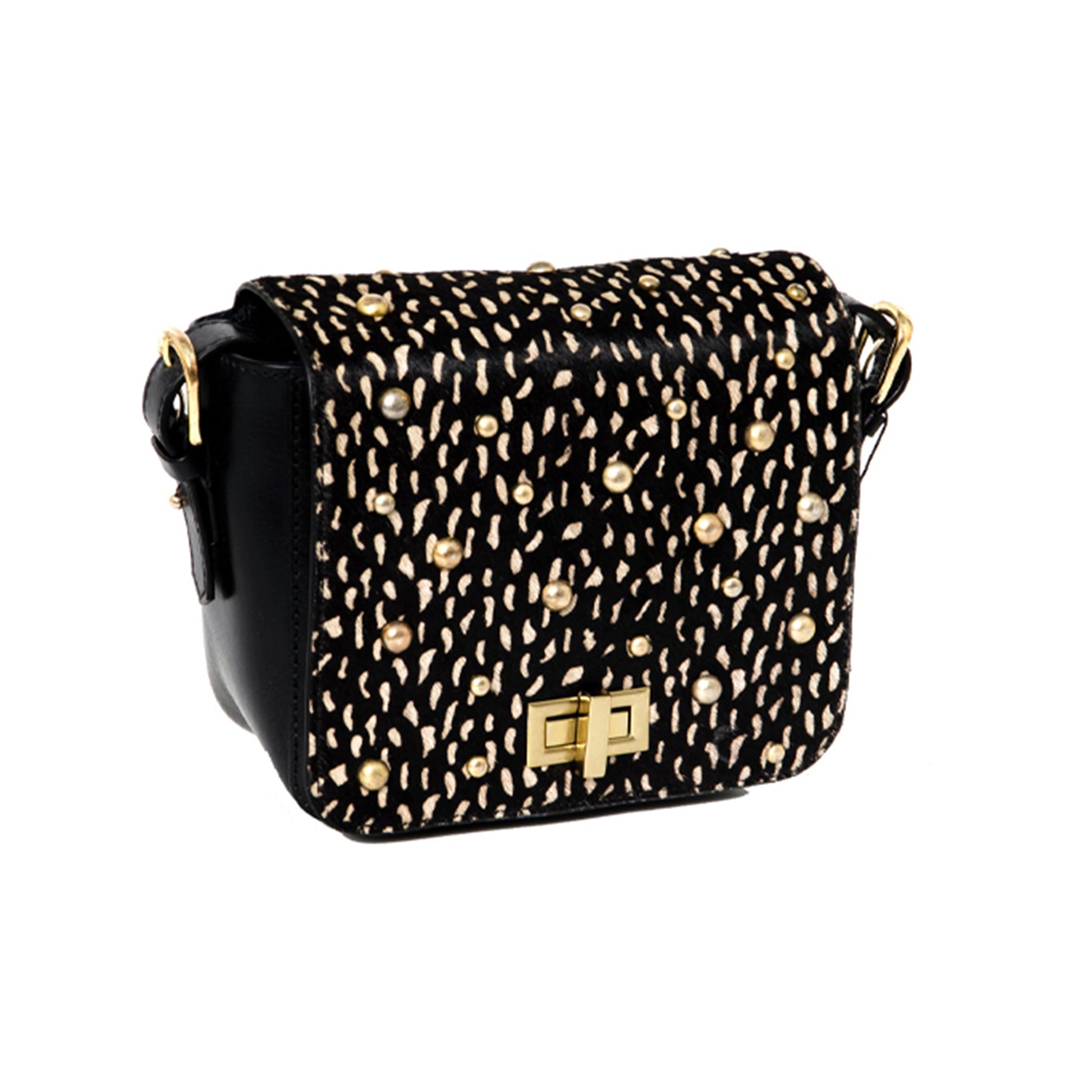 sac bandoulière cuir imprimé clous