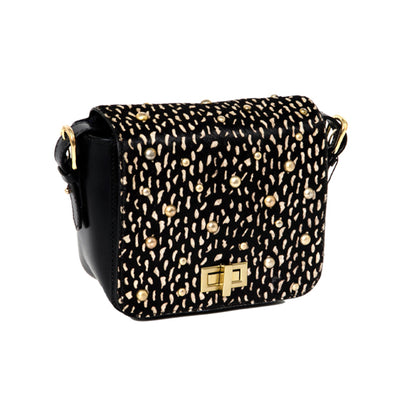 sac bandoulière cuir imprimé clous