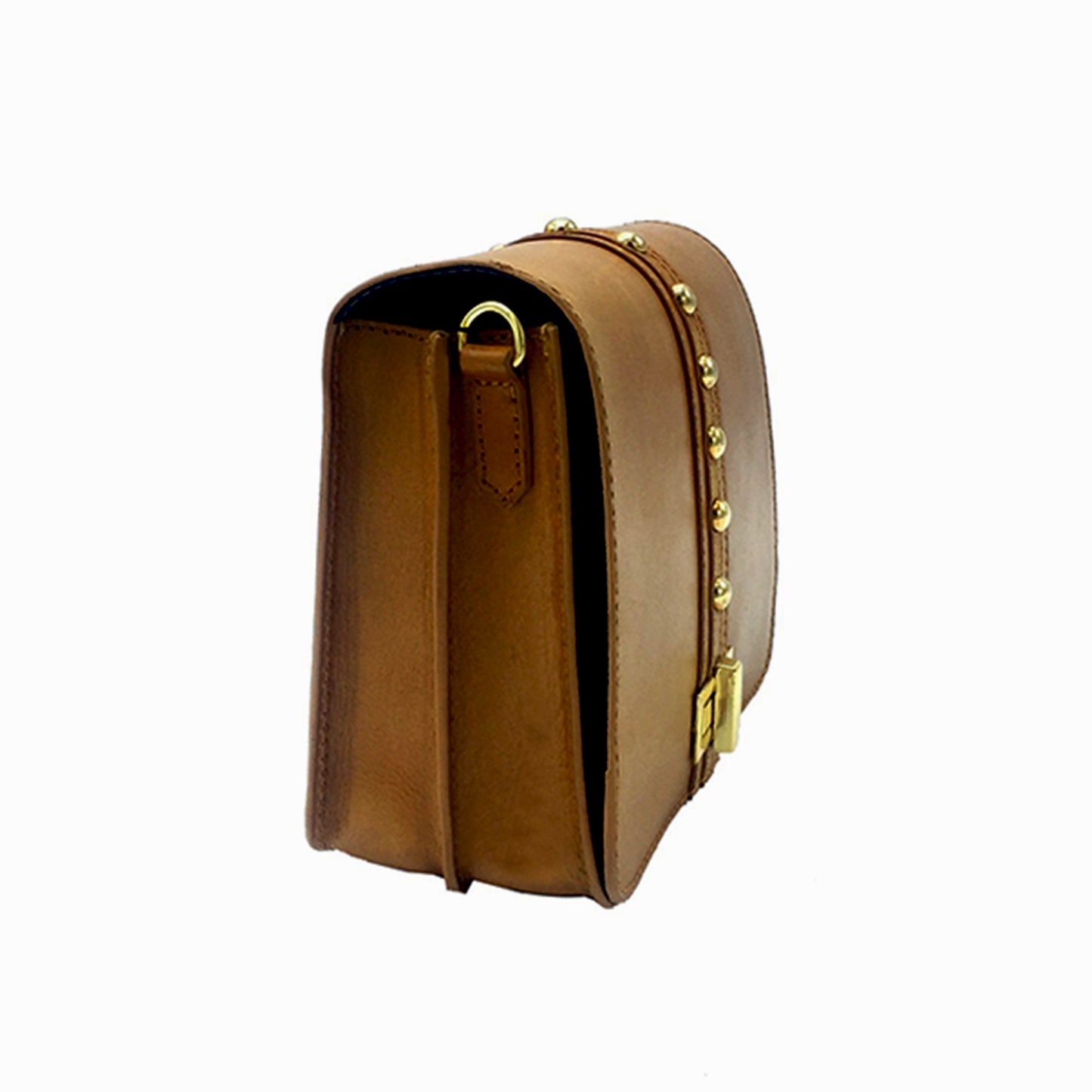 sac bandoulière cuir lisse camel