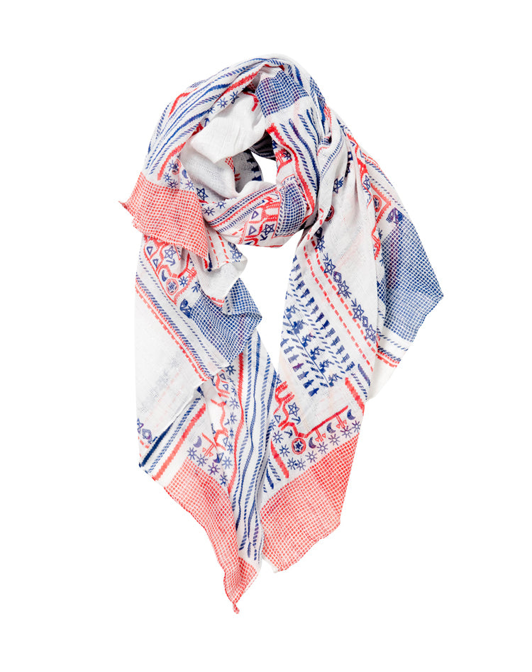 Foulard 98% cotton, 2% lurex broderie