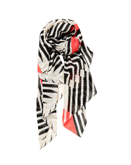 Foulard en voile 100% Cotton rouge et noir