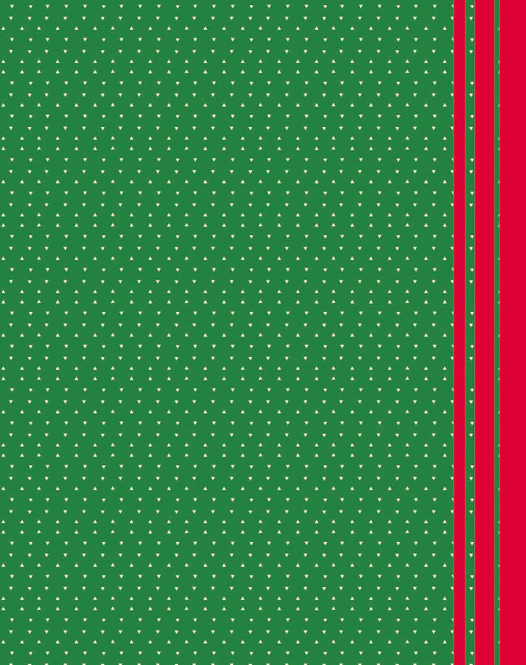 Foulard 100% coton triangle vert bande rouge