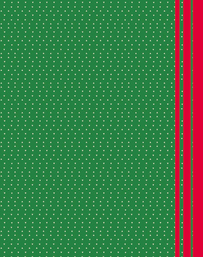 Foulard 100% coton triangle vert bande rouge