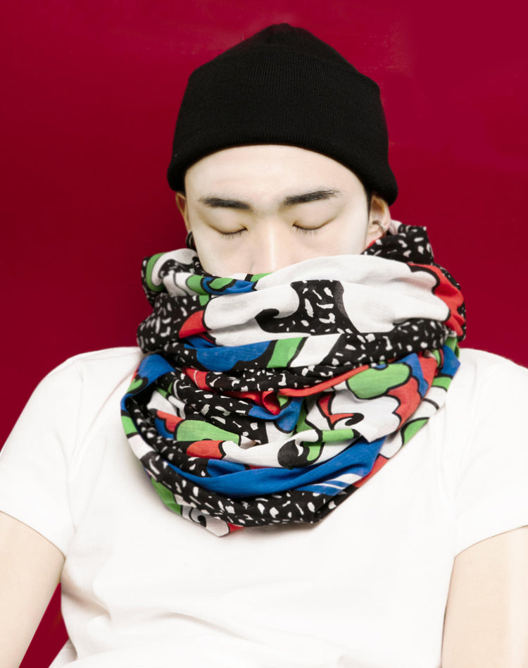 Foulard 100% coton imprimé nuage