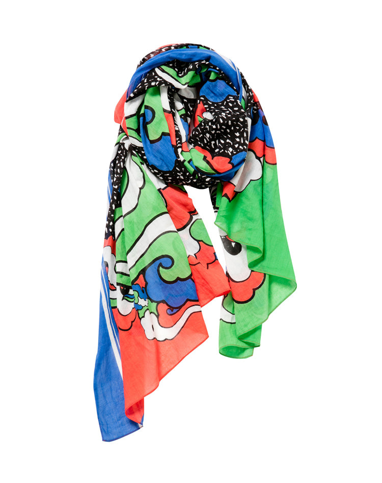 Foulard 100% coton imprimé nuage