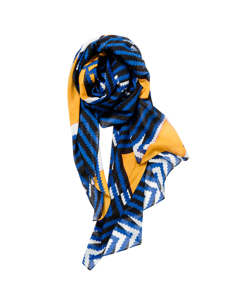 Foulard Kenya Chevron Bleu