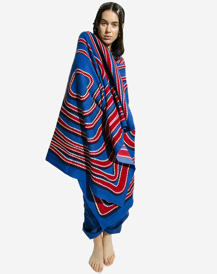 Fouta 100% Cotton bleu et rouge