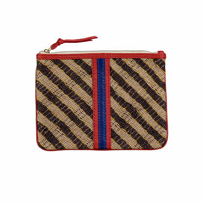 pochette toile de jute cuir 