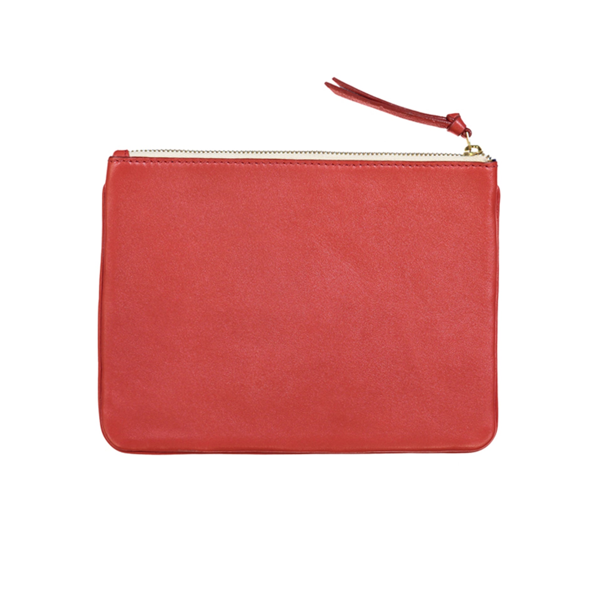 pochette cuir métallisé et perforé