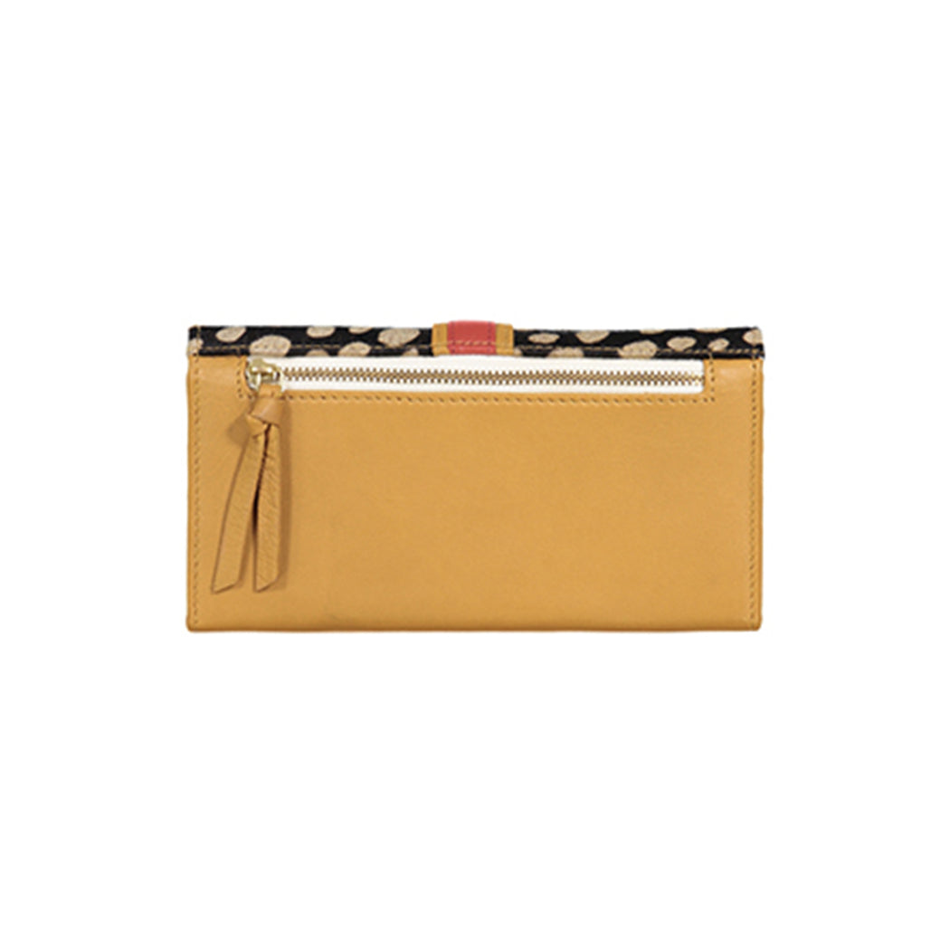 Portefeuille en cuir napa d'agneau et cuir de vachette imprimé