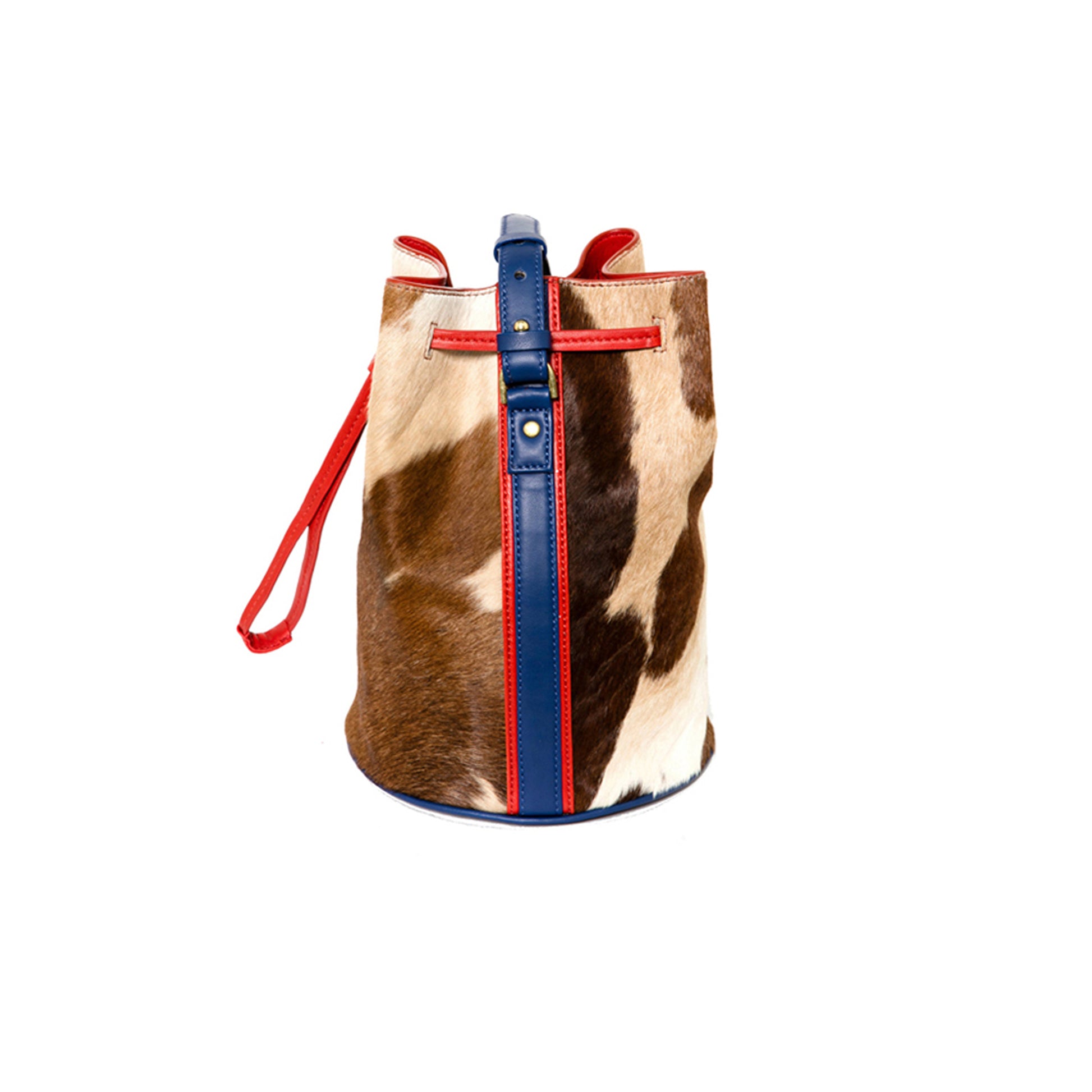 Sac sceau en cuir d'agneau et cuir de vachette naturelle façon poney