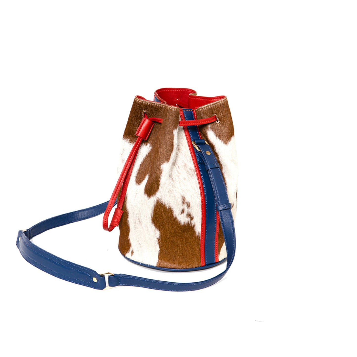 Sac sceau en cuir d'agneau et cuir de vachette naturelle façon poney