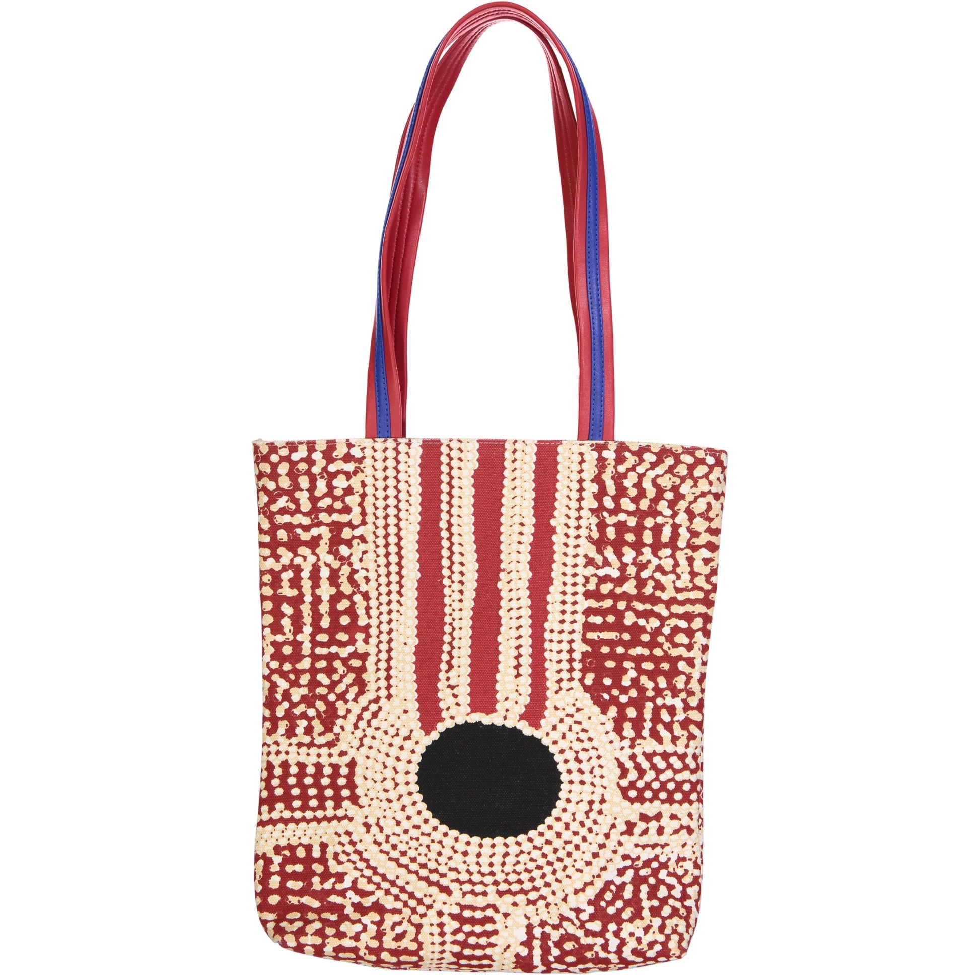 tote bag coton imprimé anses en cuir