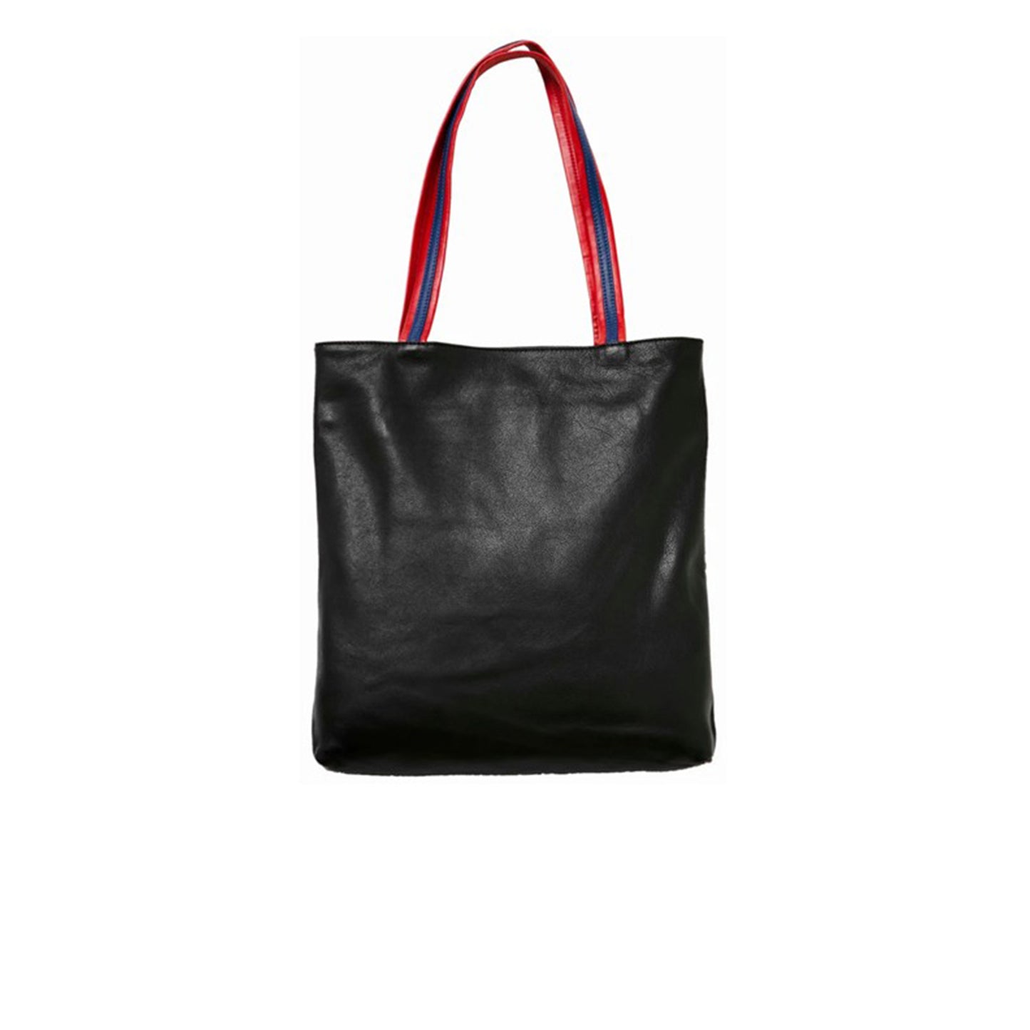 tote bag cuir noir anses cuir