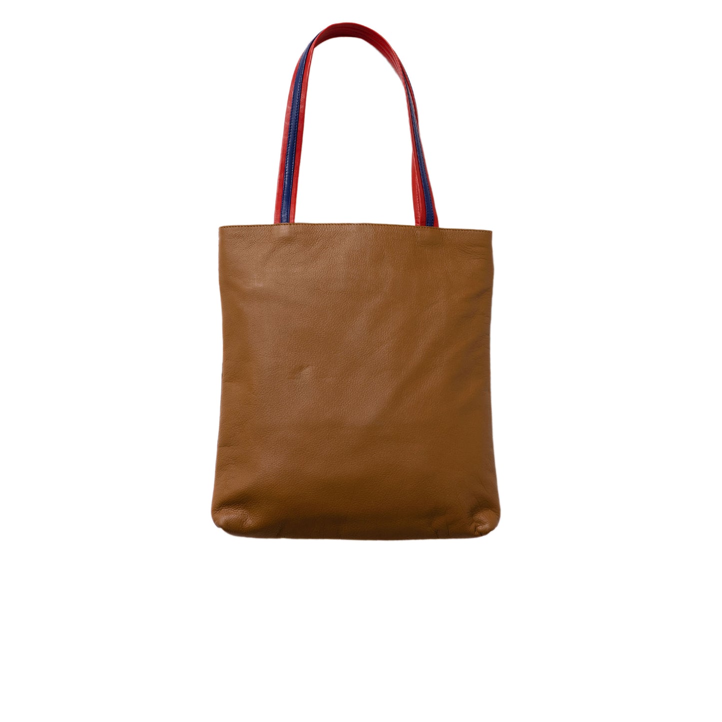tote bag marron en cuir imprimé poney 