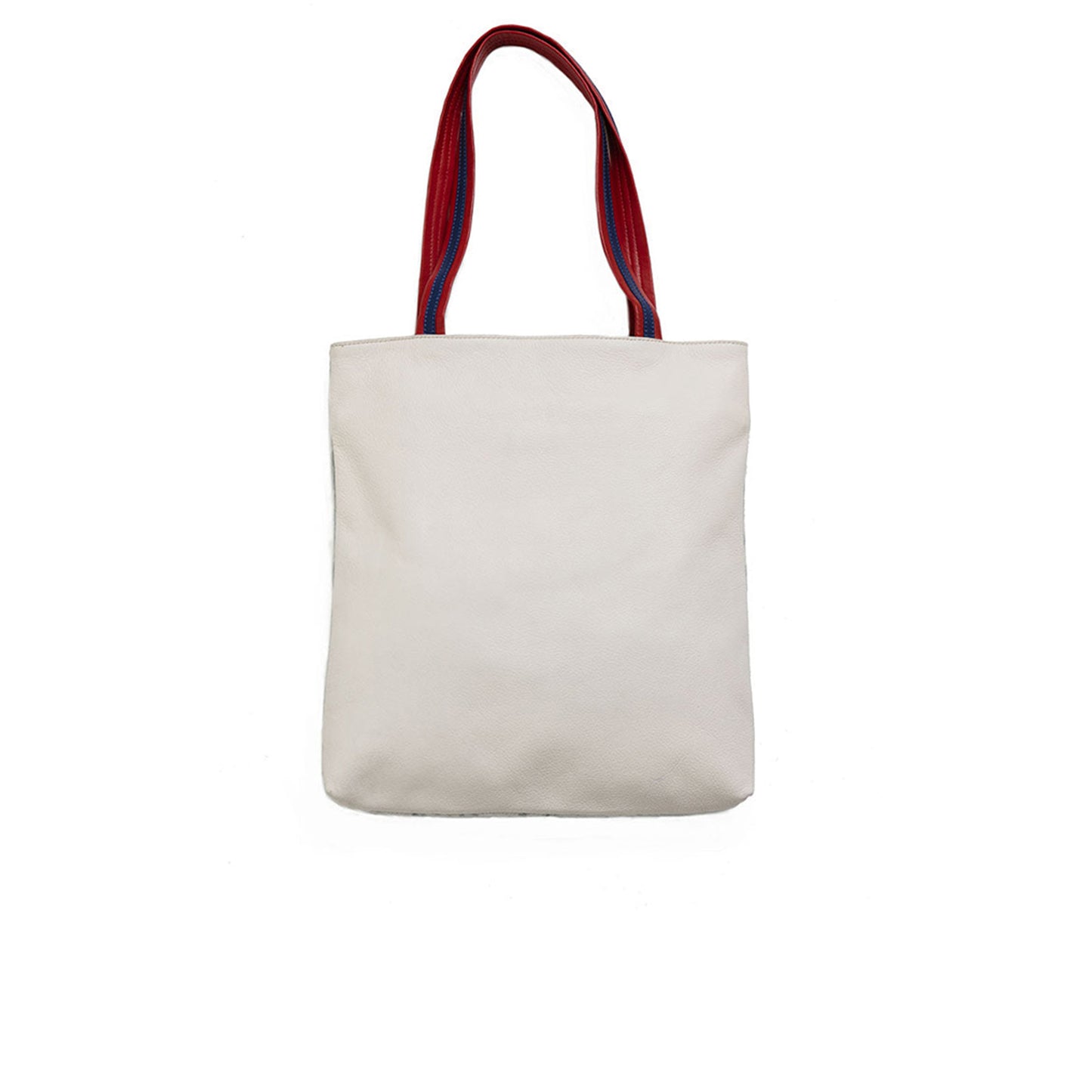 tote bag cuir blanc à poil tacheté