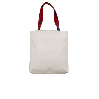 tote bag cuir blanc à poil tacheté