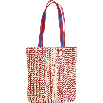 tote bag coton imprimé anses en cuir